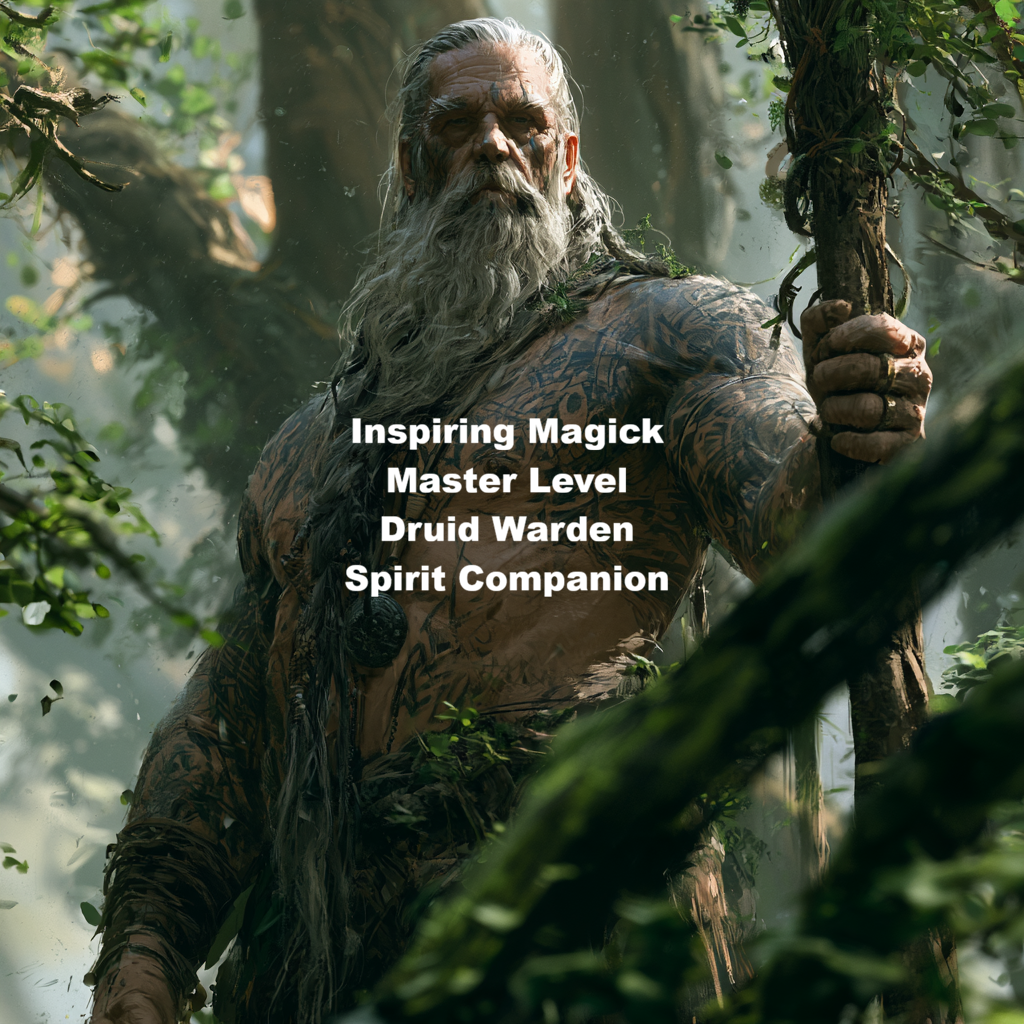 Master Level Male Druid Warden Spirit Companion Custom Conjuring