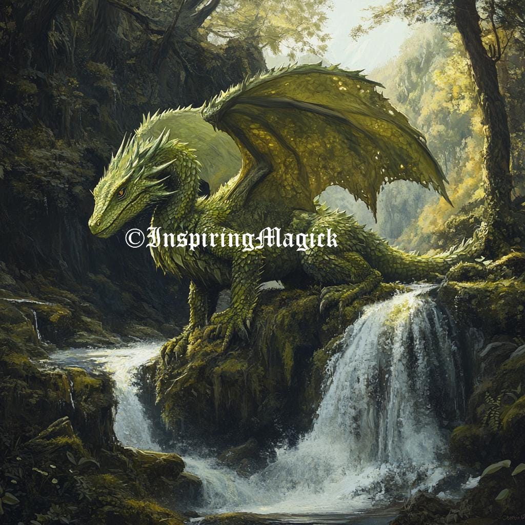 Moss Dragon Spirit Companion. Healing. Balance. Cleansing. Protection. Custom Conjuring. Remote Binding