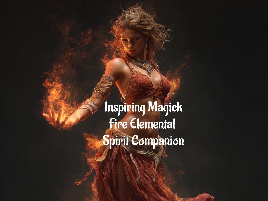 Female Fire Elemental Spirit Companion | Best Fit Conjuring