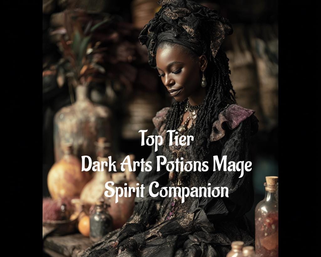 Female Dark Arts Potions Witch Spirit Companion | Best Fit Conjuring