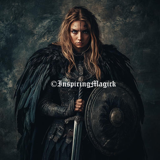 Female Raven Warrior Spirit Companion. Hybrid. Warrior. Mage. Mystic. Courage. Conjuring Remote Binding.