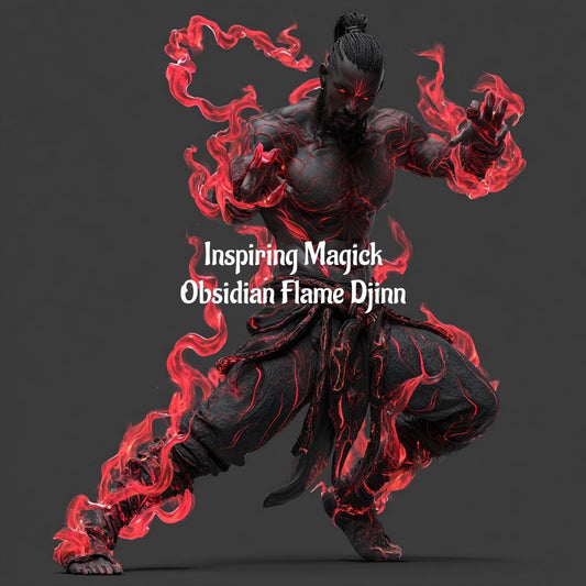 Male Obsidian Flame Djinn Spirit Companion Distance Binding Pdf Delivery